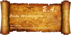 Rada Antonietta névjegykártya